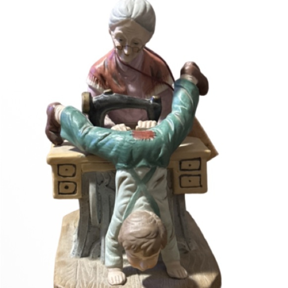 Himark Old World Collection grandma sewing Porcelain Sculpture